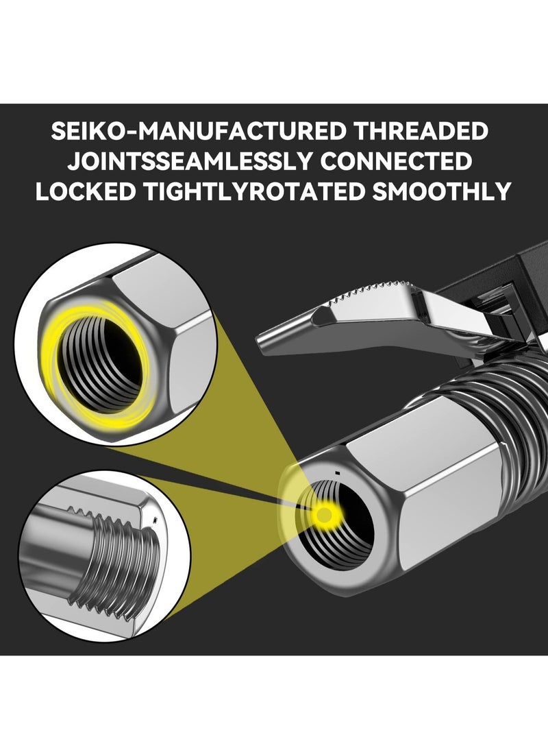 Generic Grease Gun Coupler, Grease Gun Tip and 6 Locking Jaw Strong Lock-on, 12000 PSI High-Pressure Duty Quick-Release Grease Coupler, Grease Gun Fittings Compatible With All Grease Guns 1/8" NPT Fittings，Co  - Image 4