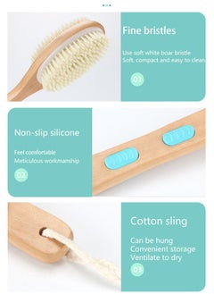 Super ZYouth Bath Body Brush with Soft and Stiff Bristles Long Handle Back Scrubber Shower Brush with Hook for Wet or Dry Brushing  - Image 5