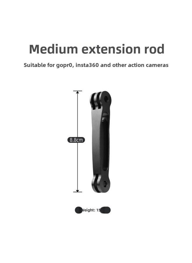 Generic Sports Camera Riding Helmet Extension Arm Extension Rod Bracket For GoPro12/11insta360One X3-Color:Black 8.8cm  - Image 1