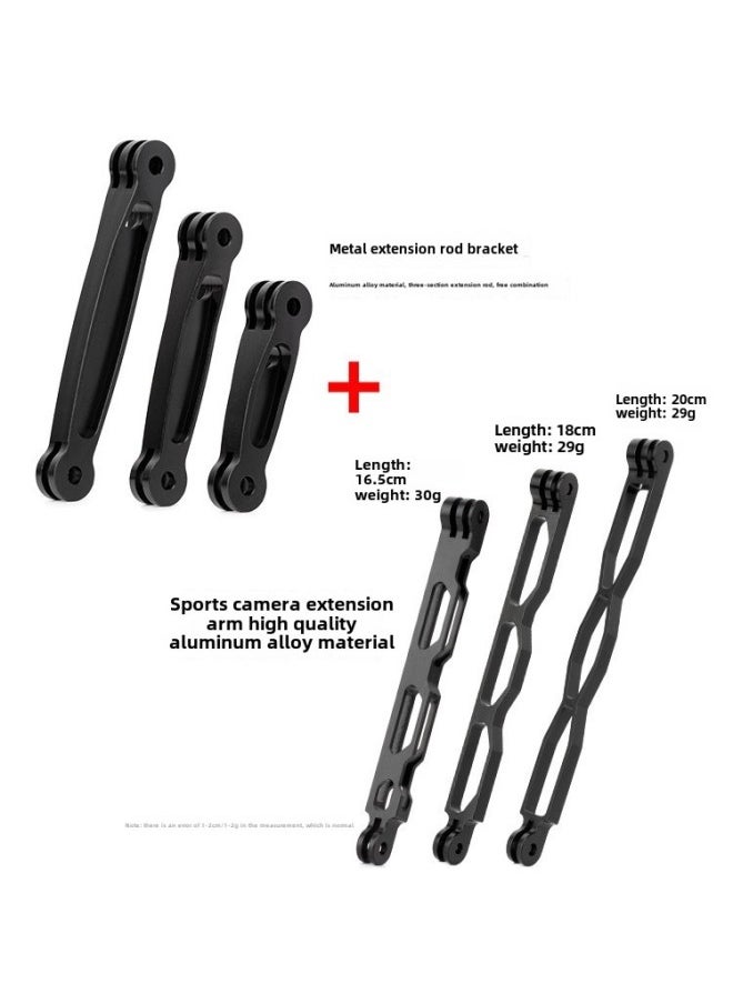 Generic Sports Camera Riding Helmet Extension Arm Extension Rod Bracket For GoPro12/11insta360One X3-Color:Black 8.8cm  - Image 3