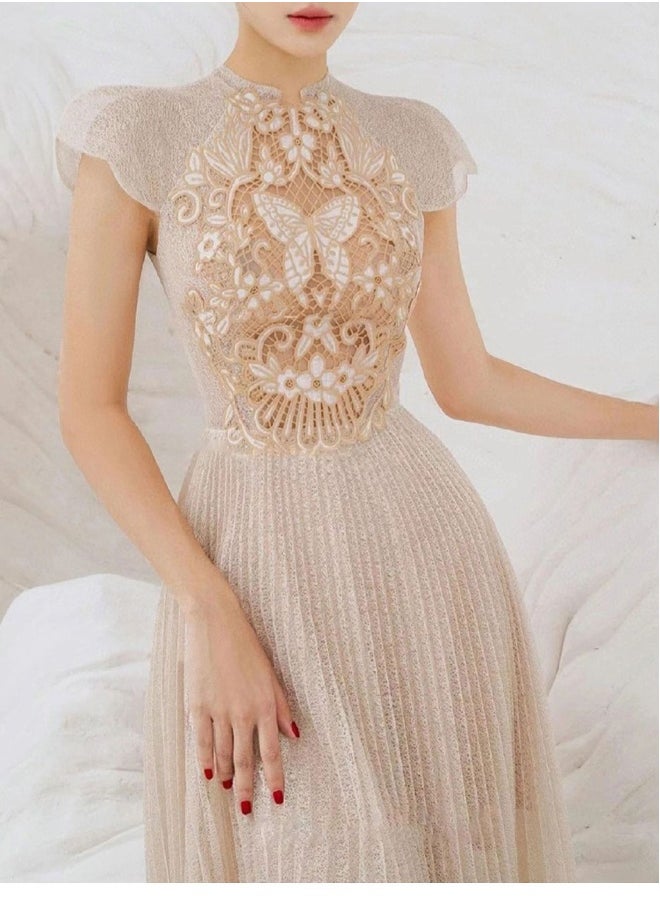 Madam Uniq New Floral Lace A-Line Dress for Women  - Image 5