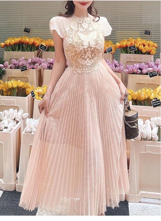 Madam Uniq New Floral Lace A-Line Dress for Women  - Image 4