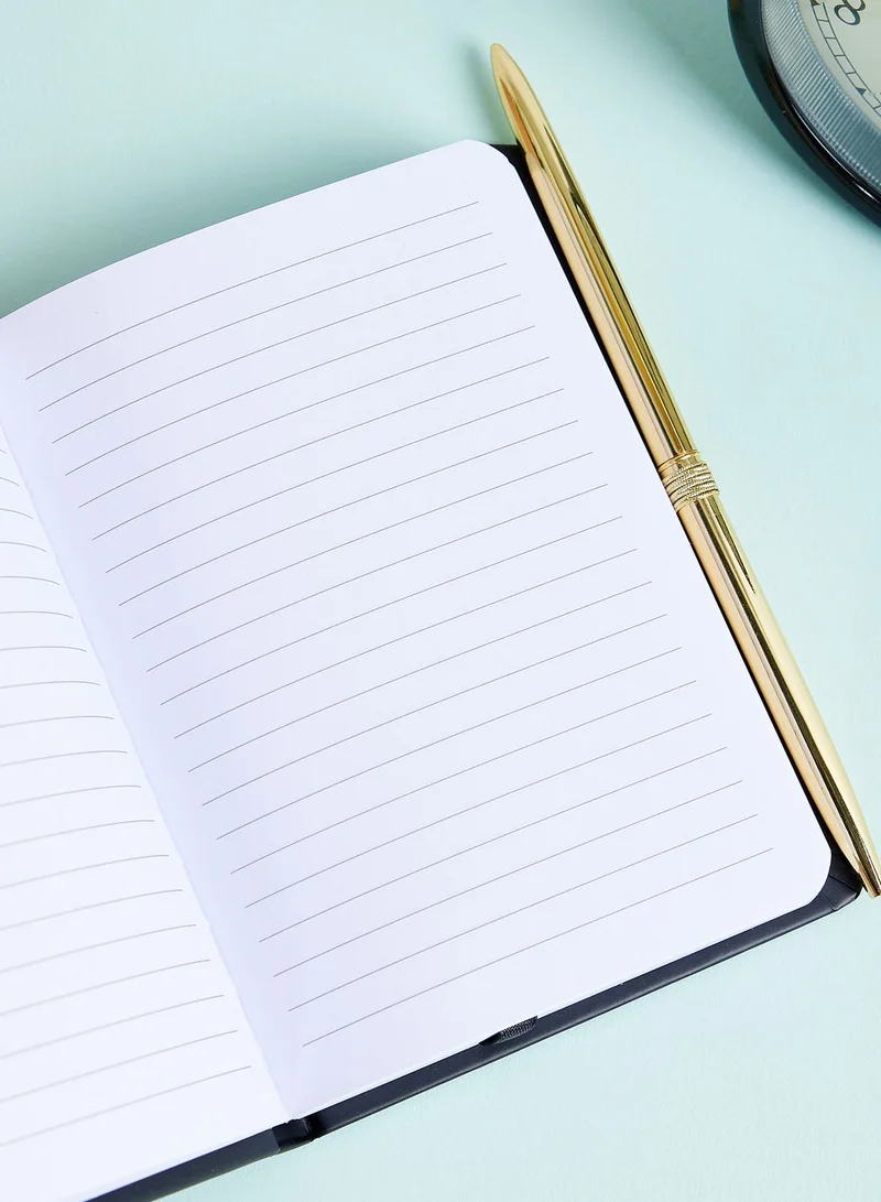 Back to school kit A6 Hardcover Notebook With Metallic Pen