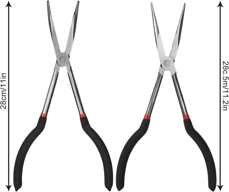 DIRBUY Long Needle Nose Pliers Set - 4 in 1 Bent Needle Nose Pliers 90 Degree - 11 inch Spark Plug Wire Removal Tool for Wire Bending,Shaping,Trimming - Image 5