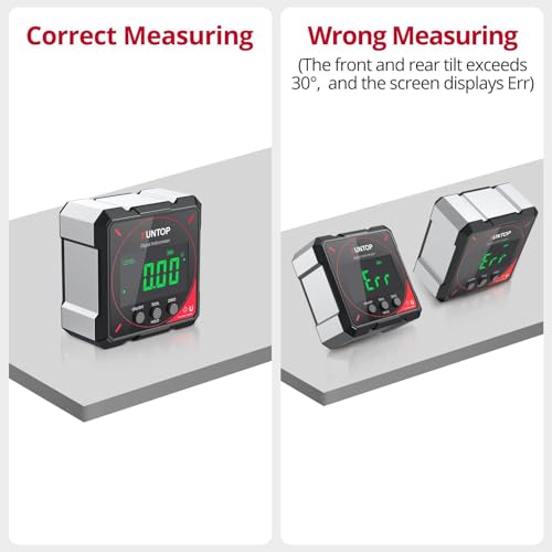 XUNTOP 4 * 90°Digital Angle Finder 4-side Strong Magnetic Digital Level Box with VA Display Rechargeable Angle Gauge IP54 Waterproof Angle Measuring Tool for Woodworking, Construction,Table Saw - Image 5