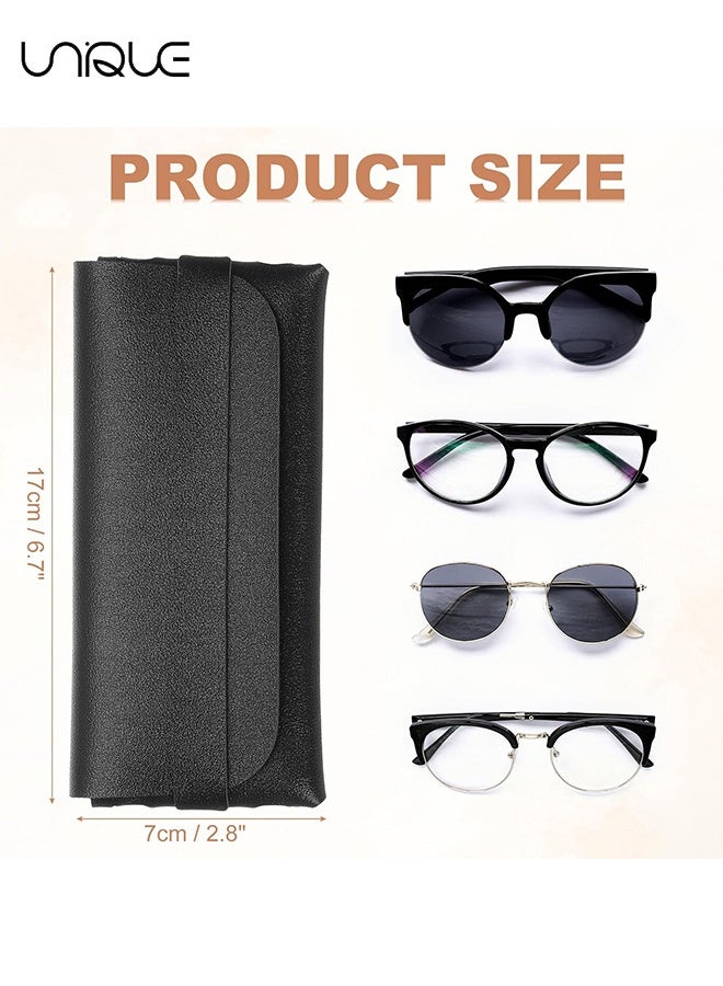 Unique Glasses - Blue Light Blocking Glasses - Asymmetrical Left-Square Right-Round Glasses - Non-Myopic Glasses - Women's Men's Computer Reading/Gaming/TV/Mobile Phone Glasses - Anti-Eye Fatigue - Ultralight PC Fashion Glasses - With Glasses Case (Black) - Image 5