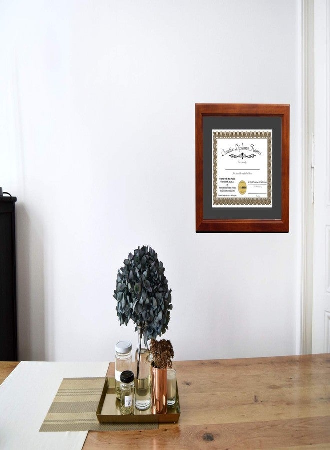 Creative Picture Frames 10x12 Walnut Finish Diploma Frame with Black Mat Glass Easel and Installed Wall Hangers | Frame Holds11x14 Media without Mat - Image 4