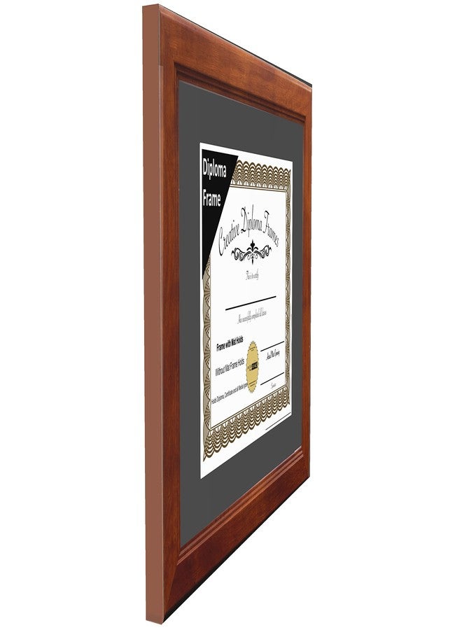 Creative Picture Frames 10x12 Walnut Finish Diploma Frame with Black Mat Glass Easel and Installed Wall Hangers | Frame Holds11x14 Media without Mat - Image 3