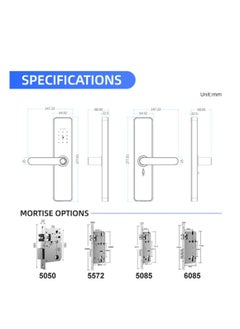 Locstar Smart Door Lock 5-IN-1 Unlock Method, With TTlock/Tuya App, Fingerprint,Password, Card Interior, Key, Smart Door Handle For Home Apartment  - Image 4