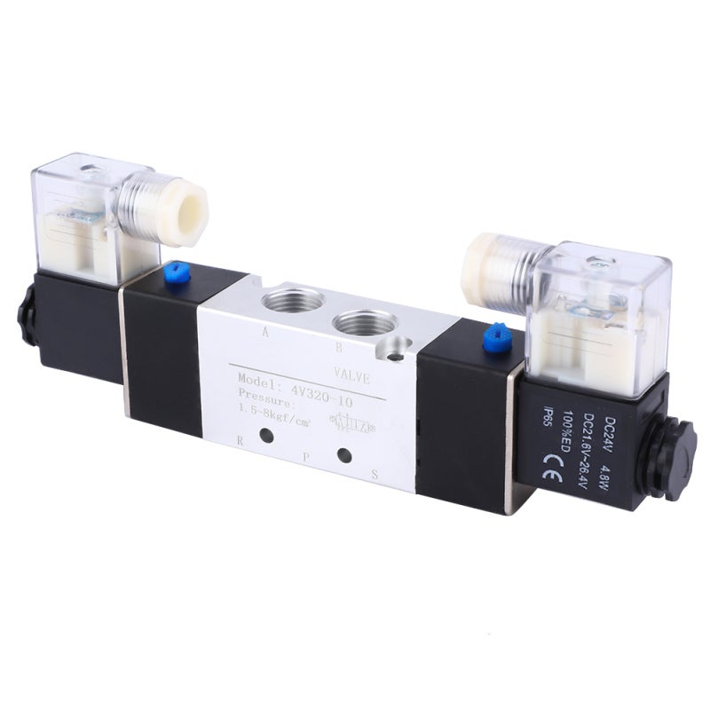 Solenoid Air Valve: 2 Position 5 Port, G3/8 Inlet Outlet G1/4 Exhaust Ports - Compact Easy Assembly, Stable Long-Life Pneumatic Solenoid Valve for Industrial Pneumatic Control - Image 2