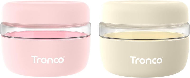 tronco 16 oz Glass Food Storage Containers with Lids, Airtight, Leak & Spill Proof Glass Lunch Bowls for Meal Prep, Salad, Yogurt, Soup & Stew, Microwave & Dishwasher Safe, BPA-Free, Set of 2 - Image 1