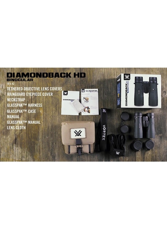 VORTEX - Optics Diamondback HD 10x42 Binoculars - HD Optical System, Non-slip Grip, Waterproof, Fogproof, Shockproof, Included GlassPak - Unlimited, Unconditional Warranty - Image 1