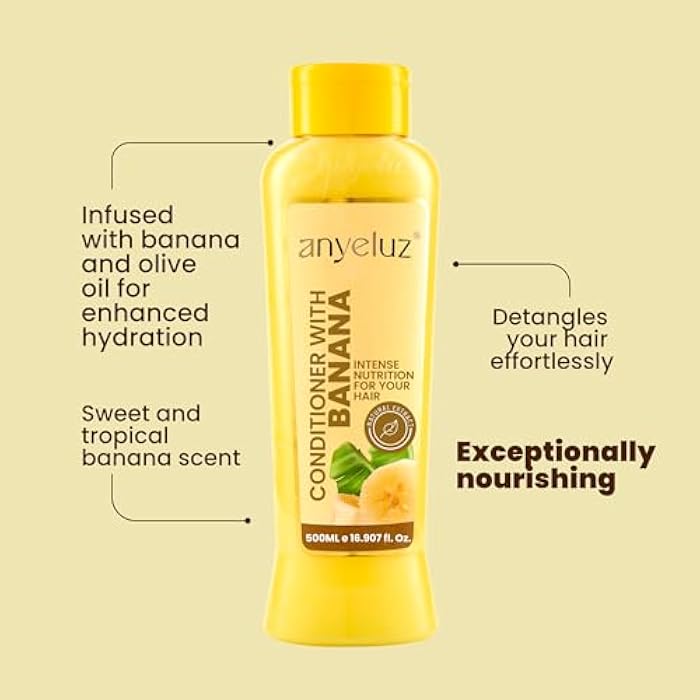 ANYELUZ Banana Conditioner - Deep Conditioning with Olive Oil for Fragile and Damaged Hair - Image 5