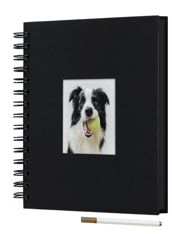 Gearchic 8 x 8 Inch Small DIY Scrapbook Photo Album with Cover Photo 80 Pages Hardcover Craft Paper Photo Album for Guest Book, Anniversary, Valentines Day Gifts (Black, 8 x 8 inch) - Image 1