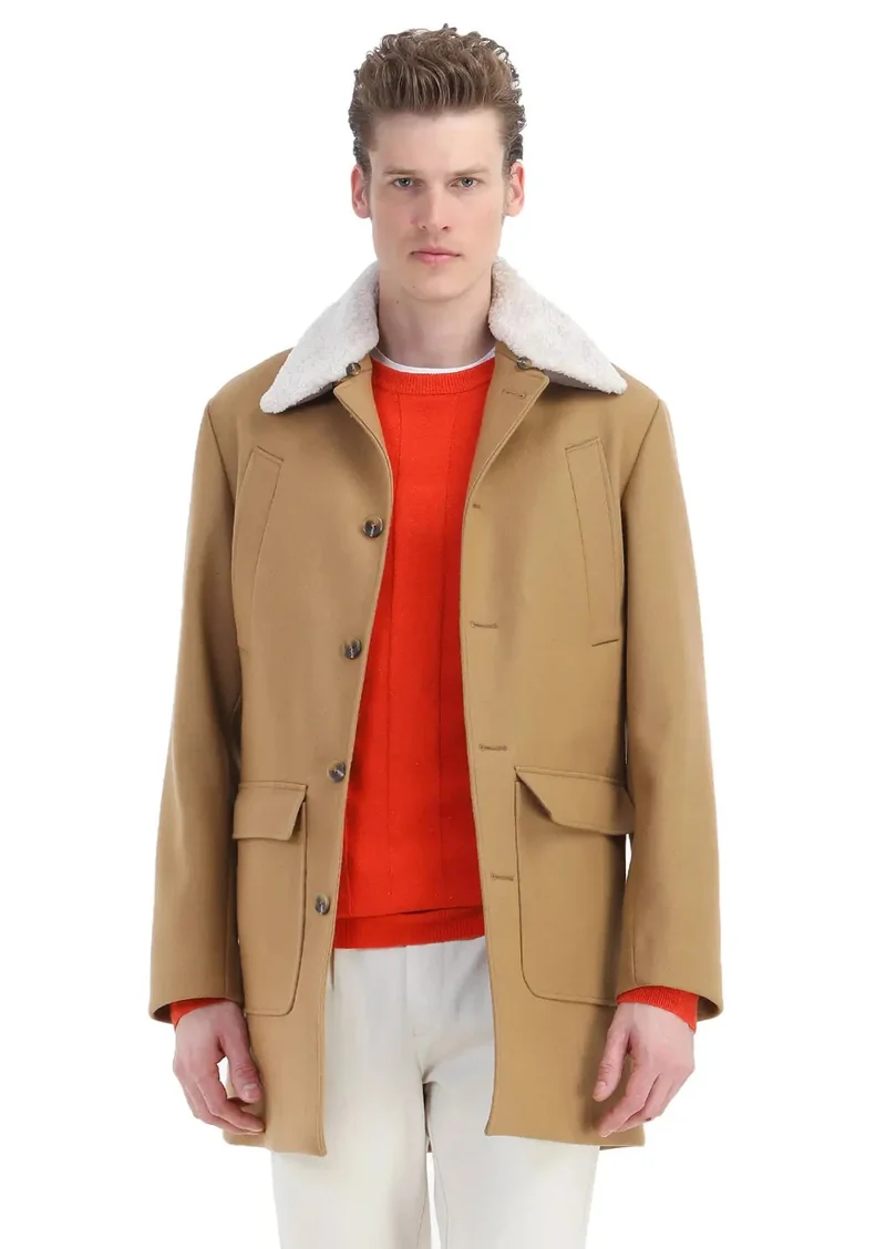 RAMSEY Buff Regular Fit Shirt Collar Casual Weaving Overcoat