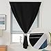Jilron Jilron Autohesion Curtains for Windows ,Bedroom Blackout Curtains for - Thermal Lnsulated Kitchen Room Darkening Black  - Image 2