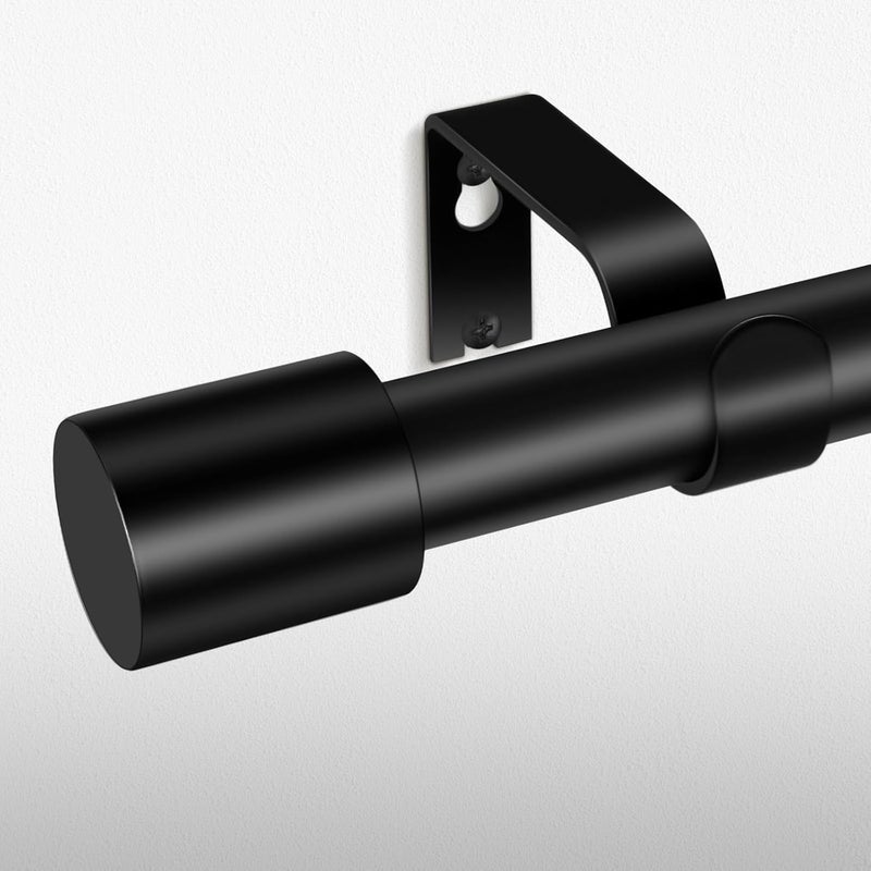 hei! dear Black Curtain Rods for Windows 66 to 120 Inch5510ft1 Inch Diameter Heavy Duty Curtain RodsModern Adjustable Curtain RodCylindrical End Cap Drapery RodsWindow Curtains Rod 36120Matte Black  - Image 1