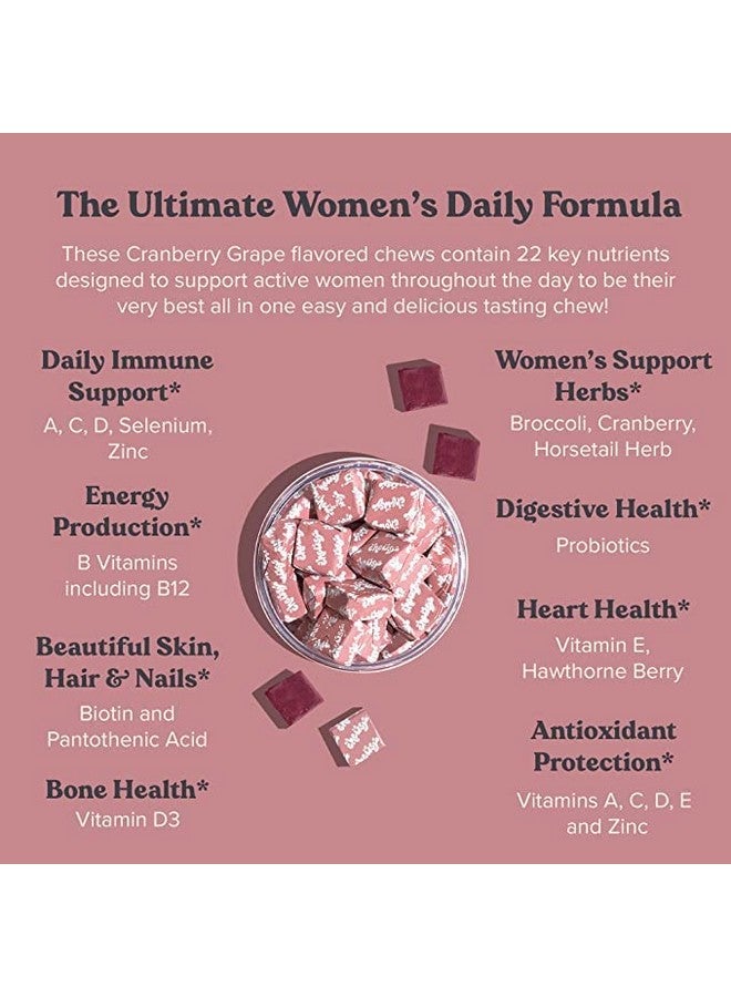 Chewsy - Women's Multivitamin Chews - Immune and Energy Support, Vitamins C, B12, A, D, E, Folic Acid, Probiotics, Biotin - 6-Day Supply - Image 3