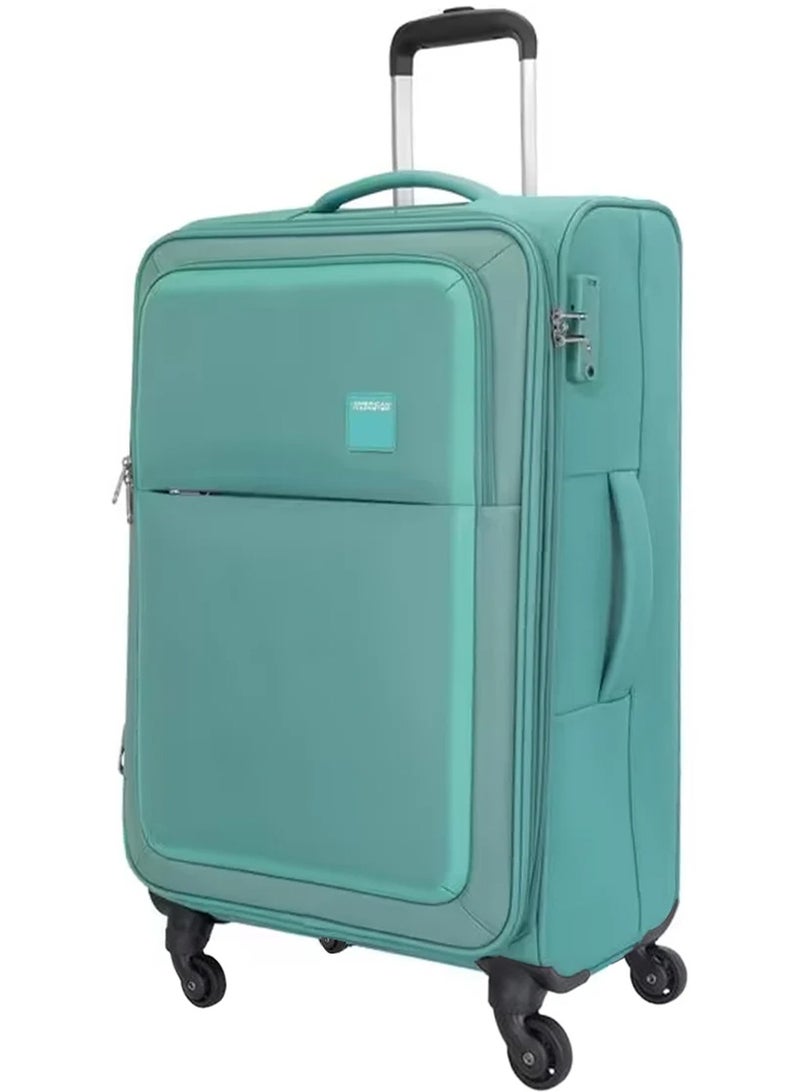 امريكان توريستر حقيبة سفر إشبيلية، حجم الأمتعة المسجلة  سم،  عجلات، قماش ناعم، بوليستر، أخضر، قفل ، جيب أمامي للتخزين، جيب داخلي شبكي بسحاب، ضمان عالمي  سنوات - Image 1