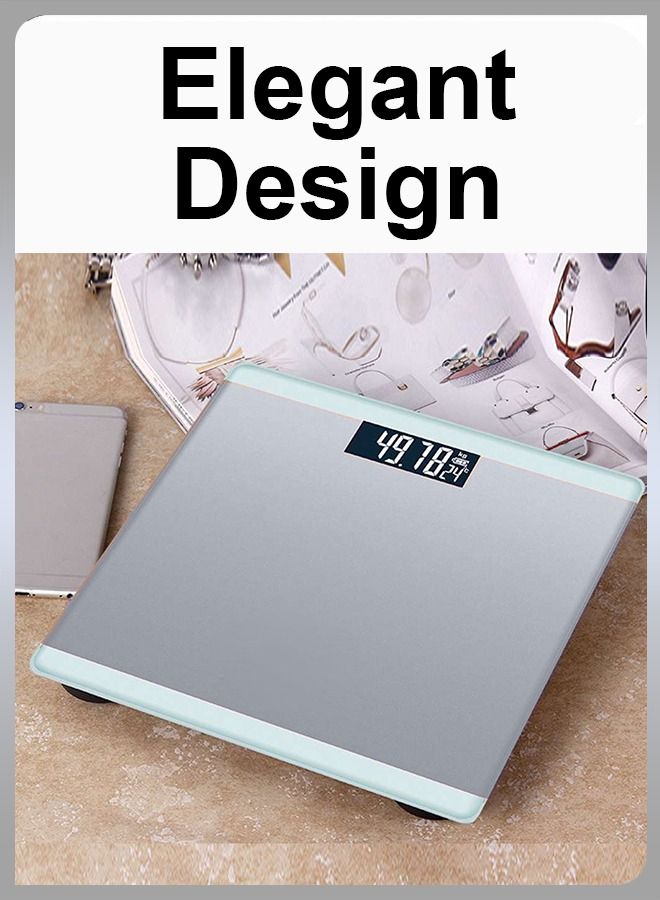 Automatic Personal Glass Digital Weighing Smart Scale Intelligent Electronic Household Machine With LCD Display Accurate Body Fat Weight Measurement For Bathroom Kitchen Home Office lbs/kg 
