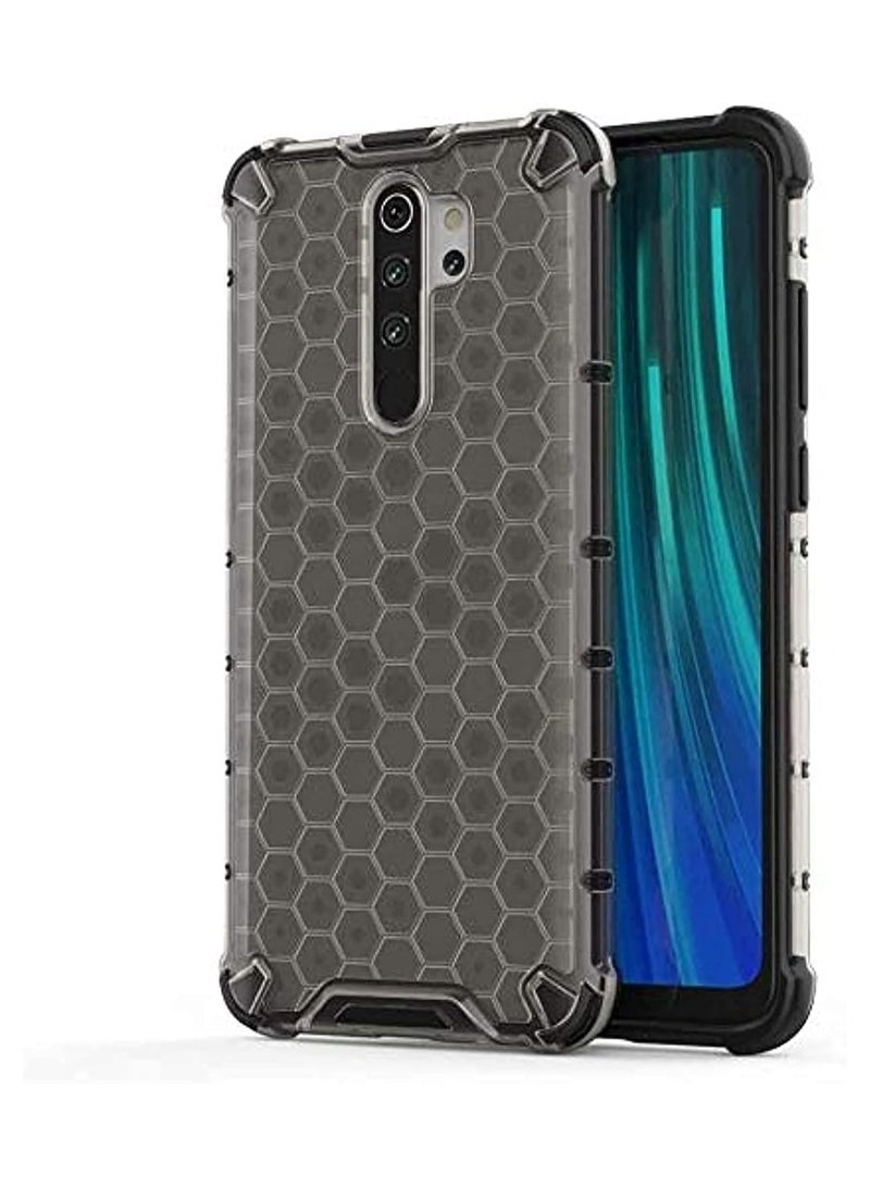 For Xiaomi Redmi Note 8 Pro Shockproof HoneyComb Back Cover , Defender Corners and Semi Transparent Back Compatible With Xiaomi Redmi Note 8 Pro (6.53'') (Semi-Transparent) - Image 1