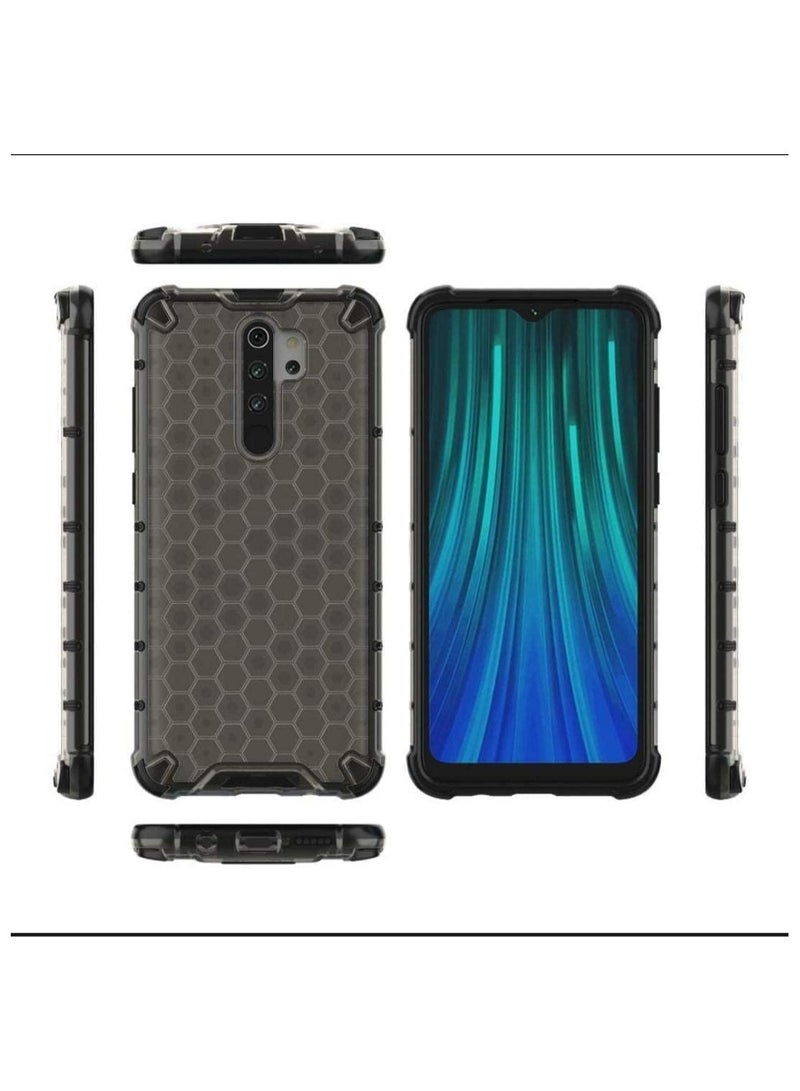 For Xiaomi Redmi Note 8 Pro Shockproof HoneyComb Back Cover , Defender Corners and Semi Transparent Back Compatible With Xiaomi Redmi Note 8 Pro (6.53'') (Semi-Transparent) - Image 2