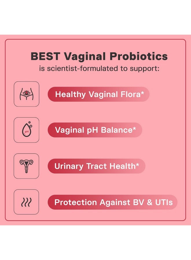 Best Supplements أفضل البروبيوتيك المهبلية للنساء | توازن pH مع البريبايوتكس، مزيج بروبيوتيك لاكتوباسيلوس والتوت البري | مثبت سريرياً، نباتي، بروبيوتيك للنساء لصحة المهبل | إمداد لمدة 30 يومًا - 30 حبة - Image 2