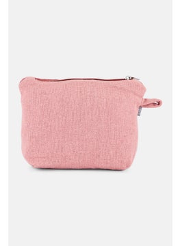 Muy Mucho Women Textured Small Toiletry Bag, Pink  - Image 1