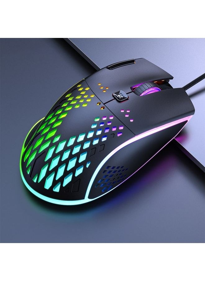 NIBEMINENT iMICE T97 Gaming Mouse RGB LED Light USB 7 Buttons 7200 DPI Wired Gaming Mouse (Black)  - Image 2