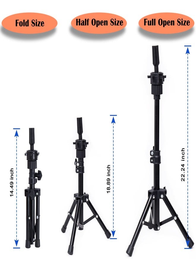 EERYA Wig Stand - 22 Inch Brown Wig Head Stand with Mannequin Head, Tripod for Styling, Displaying Wigs - Image 3