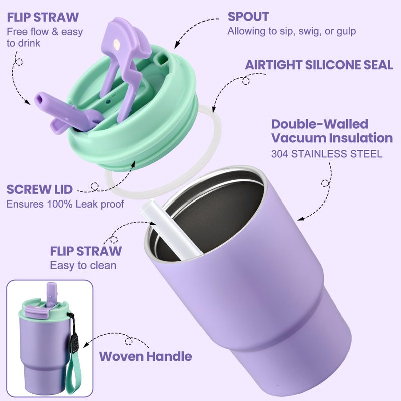 Howeemo Bento Lunch Box for Kids with 17oz Soup Thermo,Insulated Tumbler Water Bottle and Insulated Lunch Bag,Leak-Proof 3 Compartment Lunch Food Container with Ice Pack for Kids to School-Purple - Image 5