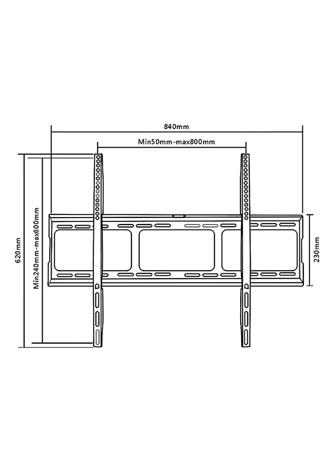 Skill Tech SH 8060F Fixed TV Wall Mount Bracket for 55-90 Inch Screens, VESA 800x600, Slim 30mm Profile, Max Load 80kg – Black - Image 3