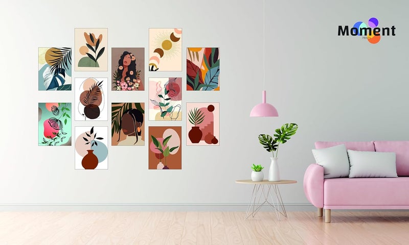 MOMENT PRINTS Aesthetic Boho Posters For Room Decoration Set Of 12 Posters, A4 size (29 x 21 cm), 300 GSM Paper, Premium-Qualiy Posters, Unframed Heavyweight Poster, Wall Posters For Decor - Image 3