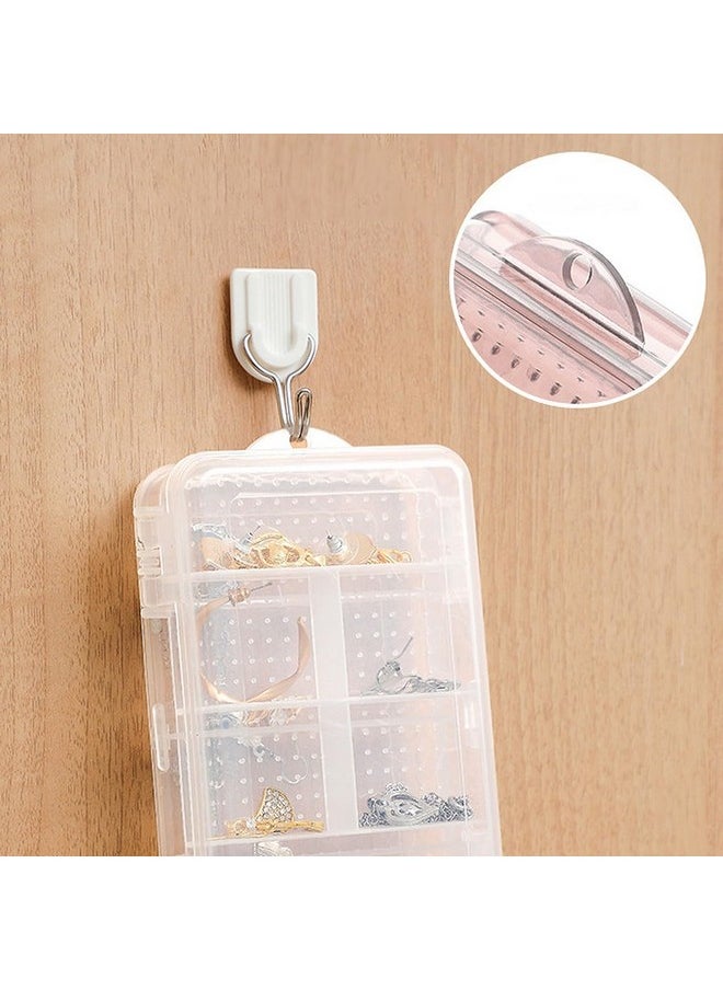 wolpin wolpin 1 Pc Jewellery Case Organiser With Adjustable Dividers 10 Grid, Storage Box Case Makeup Home Organizer, Transparent (Double sided, Plastic White)  - Image 4