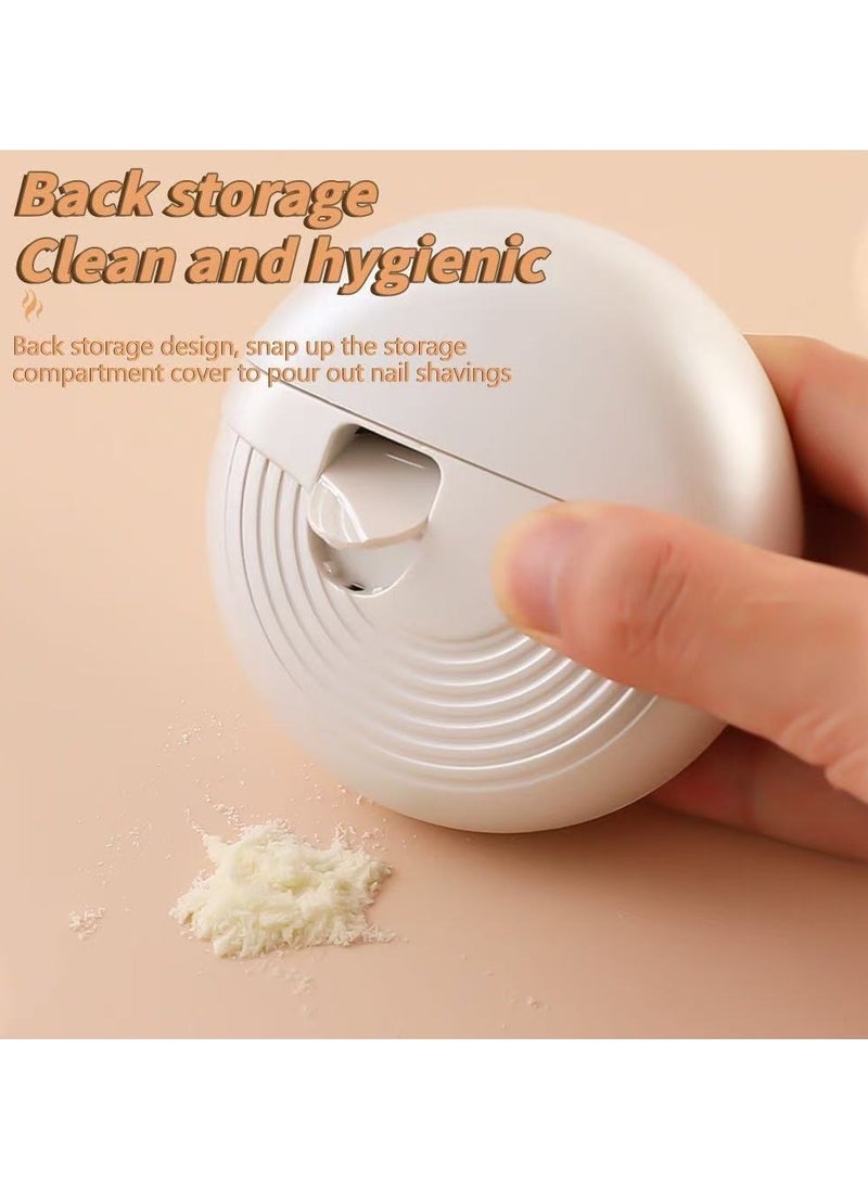 2-in-1 Rechargeable USB Electric Fully Automatic Portable Nail Clippers / Suitable for Baby, Kids, Adults, Seniors Gray/White