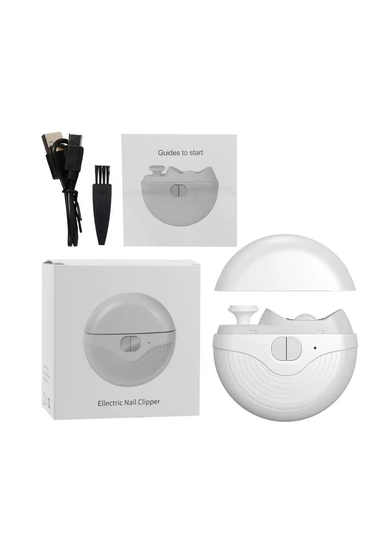 دكينج 2 في 1 USB كهربائي قابل لإعادة الشحن أوتوماتيكي بالكامل مقص أظافر محمول / مناسب للرضع والأطفال والبالغين وكبار السن رمادي / أبيض - Image 3