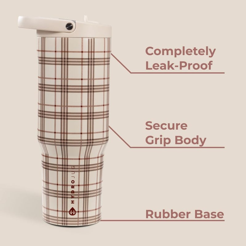 HydroJug Sport - Stainless Steel Tumbler with Straw, Vacuum Insulated, 32oz Leakproof Water Bottle, Ergonomic Design, Reusable, Dishwasher Safe, Rubber Base, Durable for Gym or Outdoors, Blair - Image 3