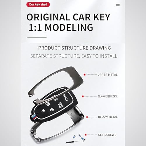 Cri8Hub Premium Metal Silicon Key Cover Compatible with Tata Nexon, Harrier | Safari | Altroz | Tigor | EV | Punch | Tiago EV Electric 4 Button Smart Key Special Feature Visible in low-light Condition - Image 2