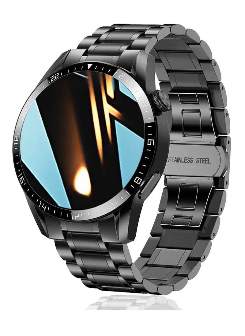 Haino Teko - Germany Stainless Steel Fitness Watch IP67 Waterproof Activity Tracker with Heart Rate/Sleep Monitor Pedometer Smart Watch For Android iOS Black - Image 1