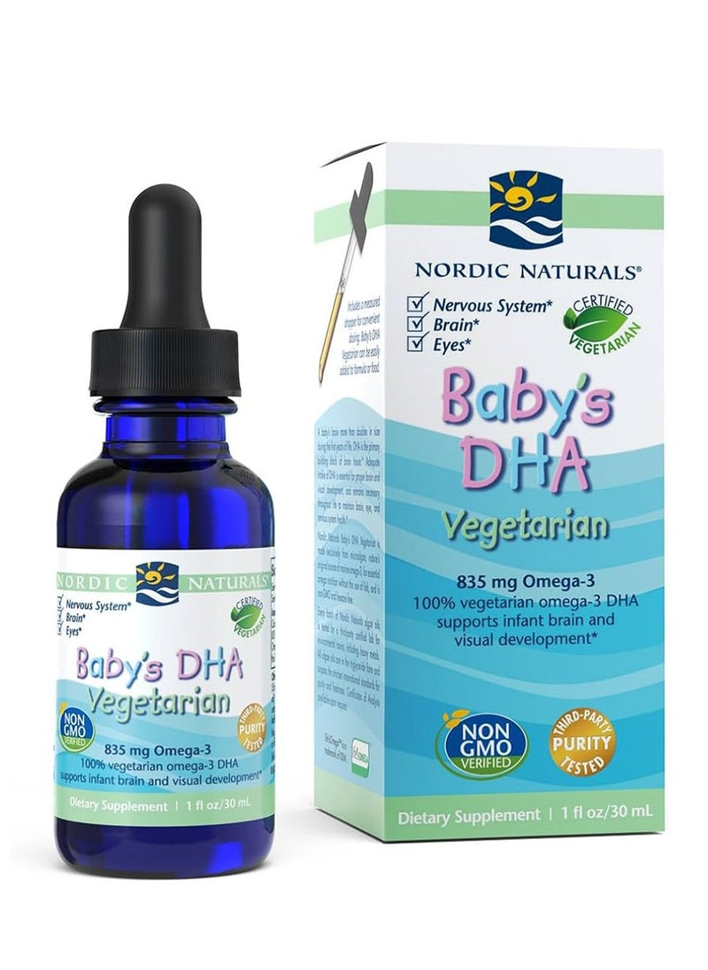 NORDIC NATURALS Baby DHA Vegetarian 835MG Omega 3 Support Infant Brain And Visual Development 30ML 