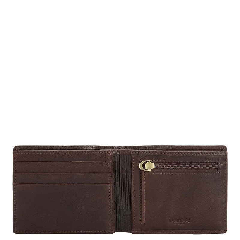 Da Milano Brown Bifold Leather Mens Wallet