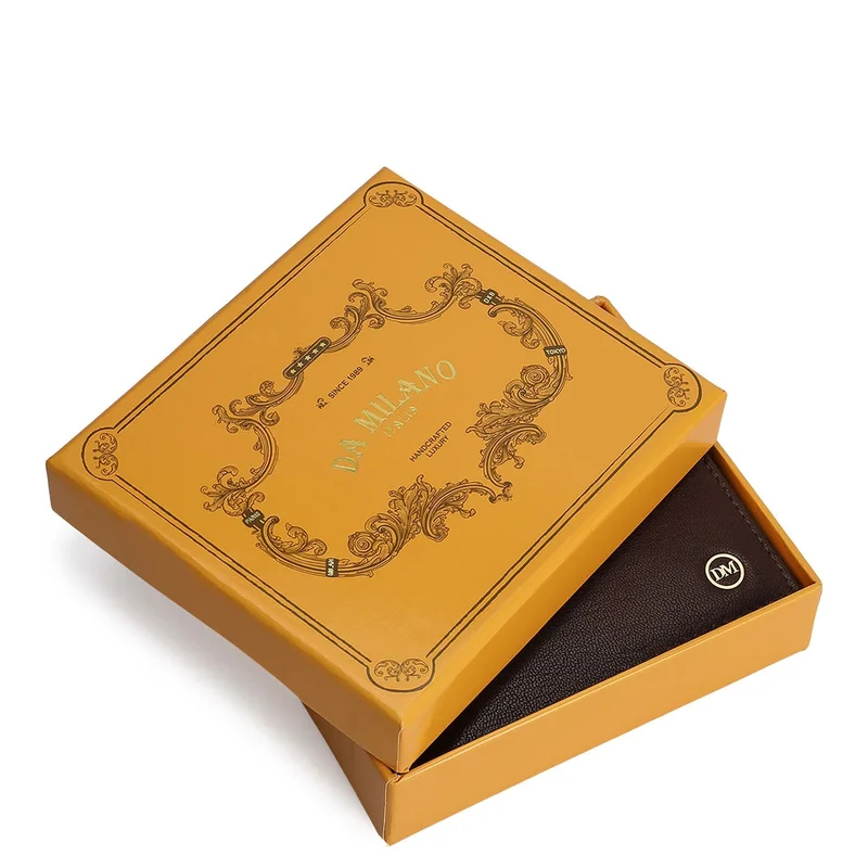 Da Milano brown Brown Bifold Leather Mens Wallet for Men | Best Price UAE