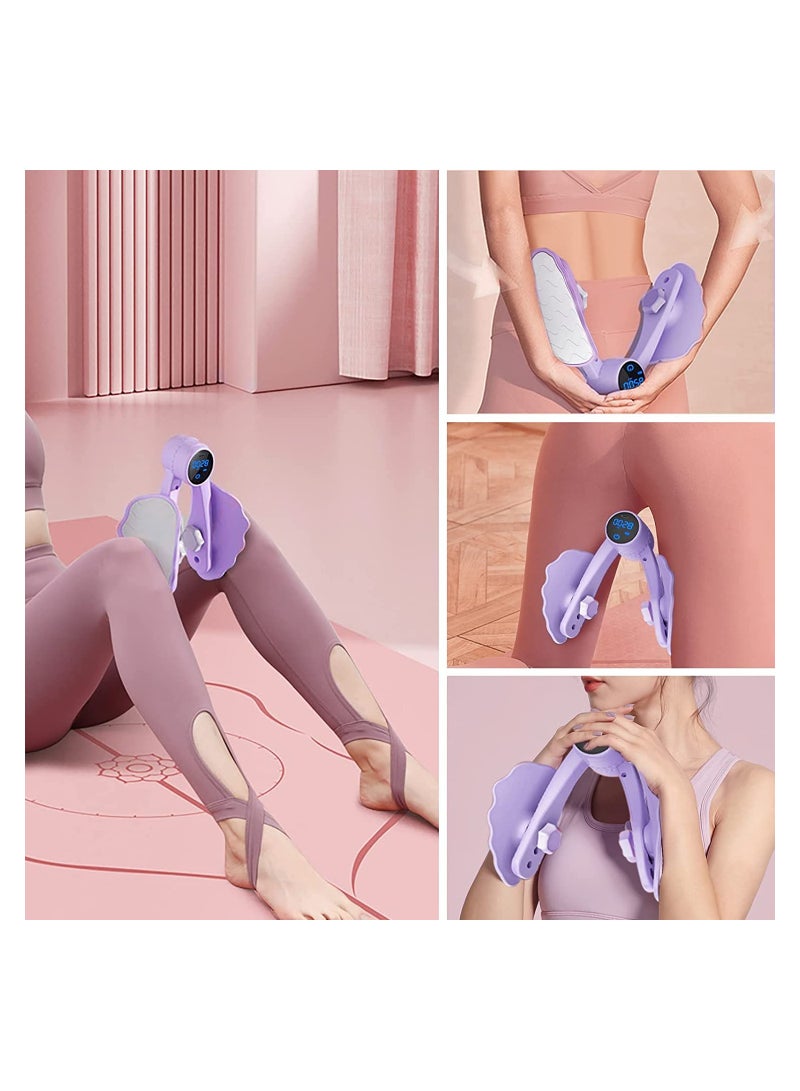 Pelvic Floor Trainer, Thigh Master Thigh Exerciser with Counter & Adjustable Resistance, Intelligent Recording Data, 360° Rotatable, Hip Trainer, Inner Thigh Exercise Equipment for Women