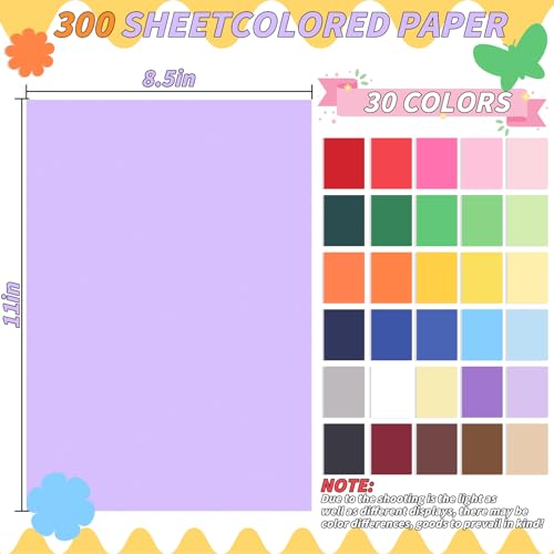 Oleitodh Colored Cardstock Bulk 300 sheets, 8.5” x 11” Cardstock Paper 30 Assorted Colors Construction Paper,180 GSM Card Stock Scrapbooking Supplies for Diy Crafts Cricut Card Making - Image 2