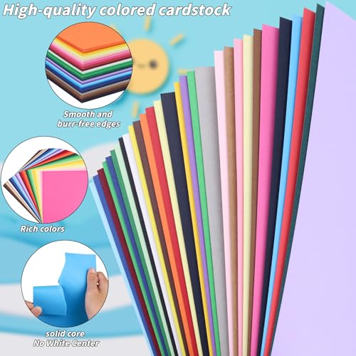 Oleitodh Colored Cardstock Bulk 300 sheets, 8.5” x 11” Cardstock Paper 30 Assorted Colors Construction Paper,180 GSM Card Stock Scrapbooking Supplies for Diy Crafts Cricut Card Making - Image 3