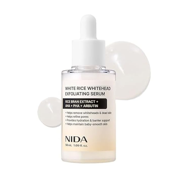 NIDA سيروم تقشير نيدا للأرز الأبيض | 1.69 أونصة سائلة، 50 مل | مقشر وجه يومي ناعم لإزالة خلايا الجلد الميتة لجميع أنواع البشرة للعناية بالبشرة الكورية - Image 1