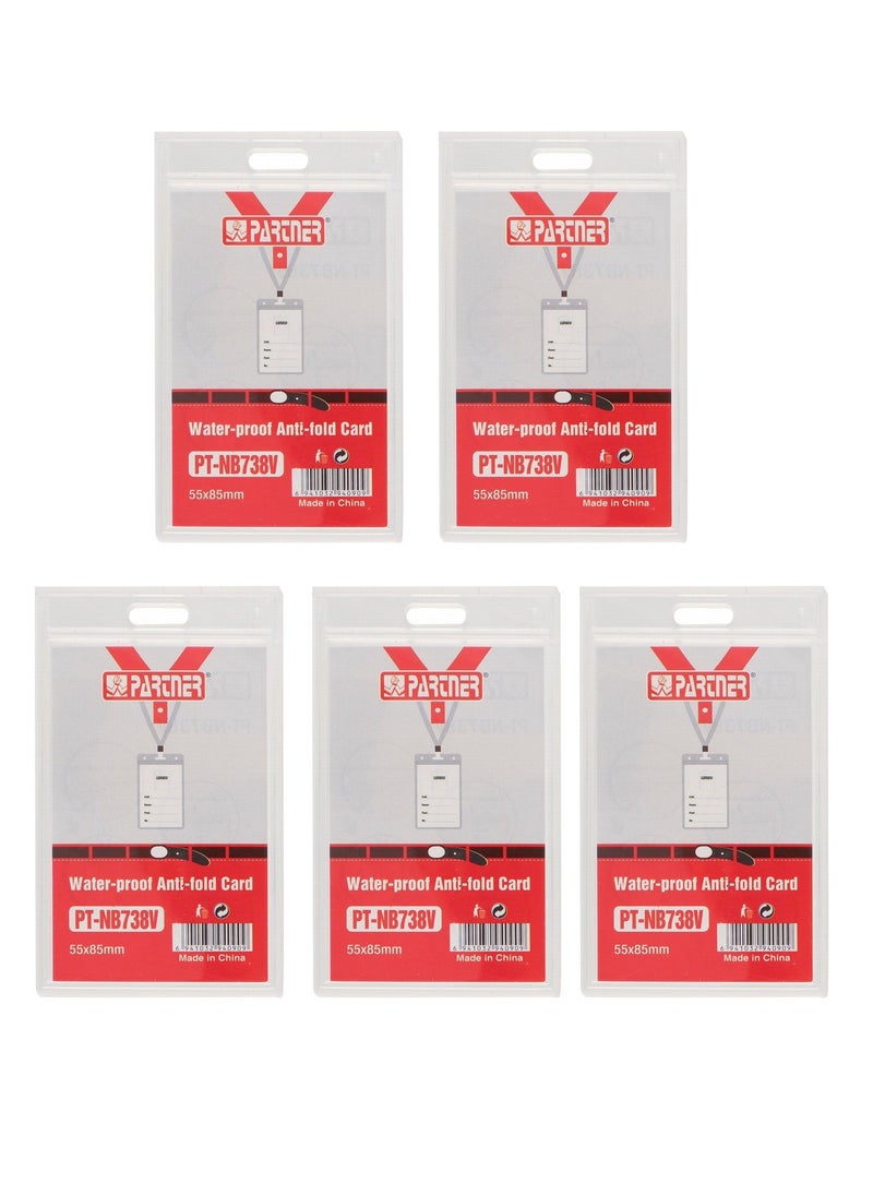 PARTNER 5-Piece ID Card Holder Vertical Acrylic Material  - Image 1