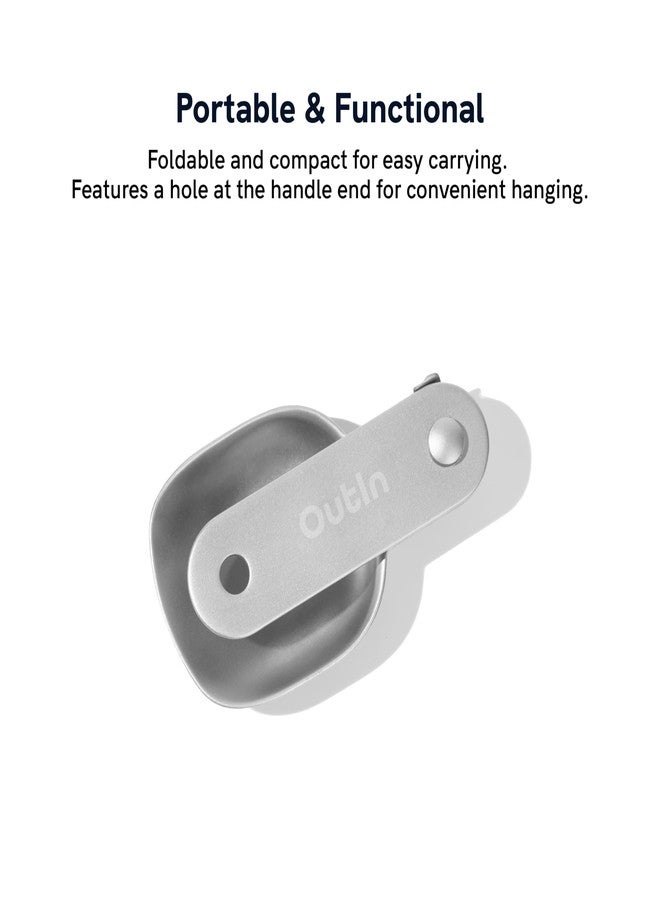 OutIn Foldable Coffee Spoon, 304 Stainless Steel Measuring Scoop, Portable Espresso Spoon for Coffee Beans Grounds, Home Office Travel Use - Image 3
