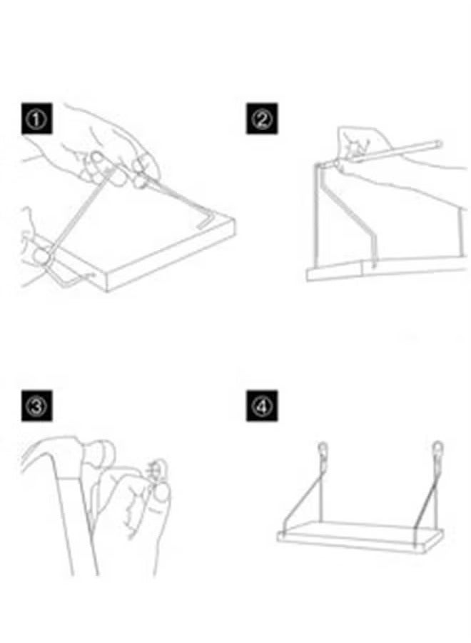 بيوينتي مجموعة رفوف الديكور المنزلية من 3 قطع، رفوف الخشب على الجدران، رفوف خشبية مع دعامات معدنية، مع أدوات التركيب، الرف الأبيض - Image 3