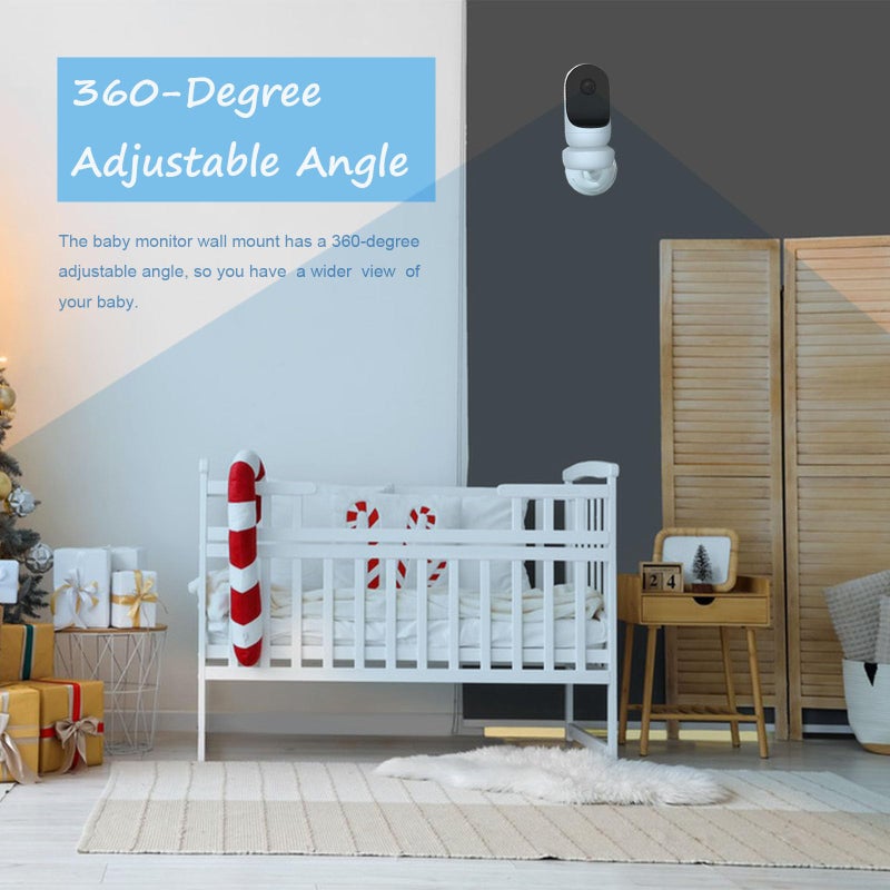 Derebir Adjustable Baby Monitor Wall Mount Compatible with Owlet Smart Baby Monitor Cam 2/ Cam Duo/Dream Duo 2 and Cameras with Standard 1/4 Threaded Hole. (Camera Not Included) - Image 3